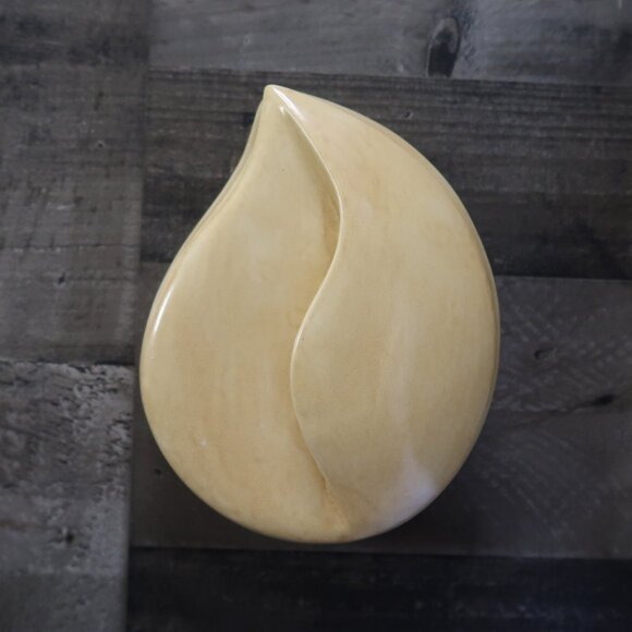 Vintage Ceramic Tear Drop Box with Lid Trinket Box Urn Jewelry Beige - Picture 8 of 10